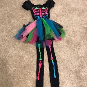Girls 8-10 Bright bones costumes